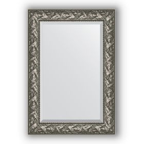 Зеркало с фацетом в багетной раме - византия серебро 99 мм, 69 х 99 см, Evoform