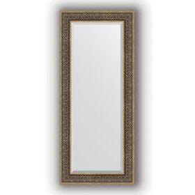 Зеркало с фацетом в багетной раме - вензель серебряный 101 мм, 64 х 149 см, Evoform
