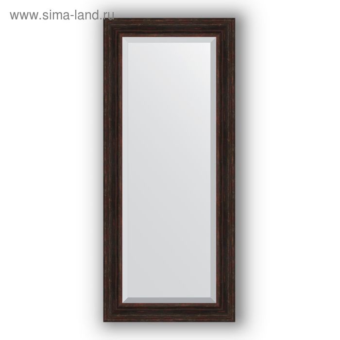 Зеркало с фацетом в багетной раме - тёмный прованс 99 мм, 69 х 159 см, Evoform - Фото 1