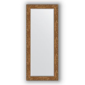 Зеркало с фацетом в багетной раме - виньетка бронзовая 85 мм, 65 х 155 см, Evoform