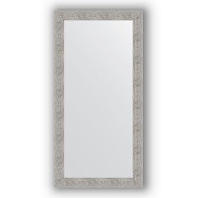 Зеркало в багетной раме - волна хром 90 мм, 80 х 160 см, Evoform