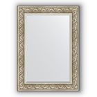 Зеркало с фацетом в багетной раме - барокко серебро 106 мм, 80 х 110 см, Evoform - фото 6050991