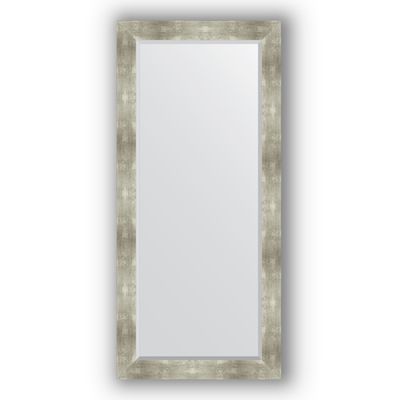 Зеркало с фацетом в багетной раме - алюминий 90 мм, 76 х 166 см, Evoform