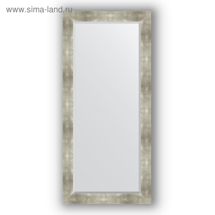 Зеркало с фацетом в багетной раме - алюминий 90 мм, 76 х 166 см, Evoform - Фото 1