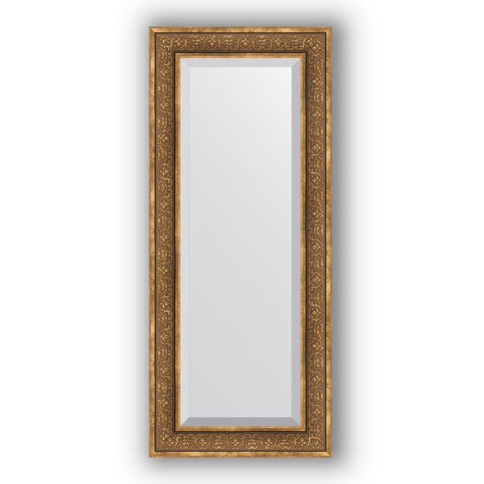 Зеркало с фацетом в багетной раме - вензель бронзовый 101 мм, 59 х 139 см, Evoform
