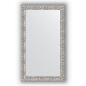 Зеркало в багетной раме - волна хром 90 мм, 80 х 140 см, Evoform