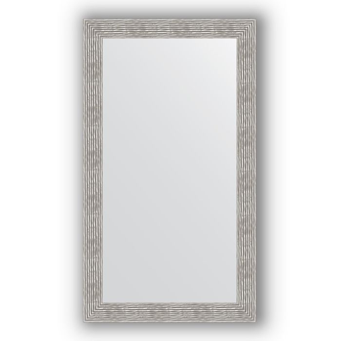 Зеркало в багетной раме - волна хром 90 мм, 80 х 140 см, Evoform