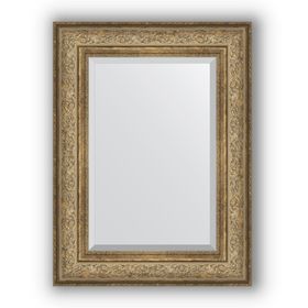 Зеркало с фацетом в багетной раме - виньетка античная бронза 109 мм, 60 х 80 см, Evoform