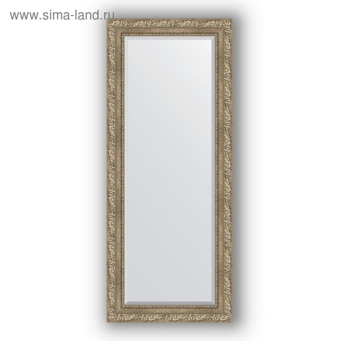 Зеркало с фацетом в багетной раме - виньетка античное серебро 85 мм, 60 х 145 см, Evoform - Фото 1