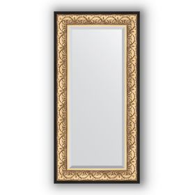 Зеркало с фацетом в багетной раме - барокко золото 106 мм, 60 х 120 см, Evoform