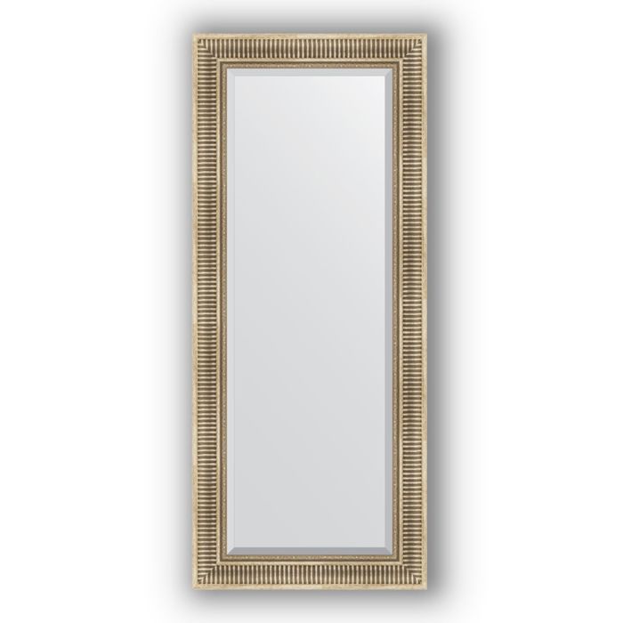 Зеркало с фацетом в багетной раме - серебряный акведук 93 мм, 62 х 147 см, Evoform