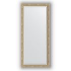 Зеркало с фацетом в багетной раме - состаренное серебро с плетением 70 мм, 73 х 163 см, Evoform - фото 306897738