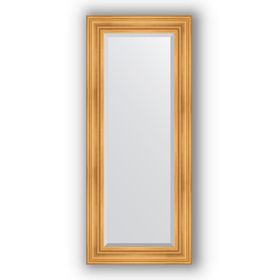 Зеркало с фацетом в багетной раме - травленое золото 99 мм, 59 х 139 см, Evoform
