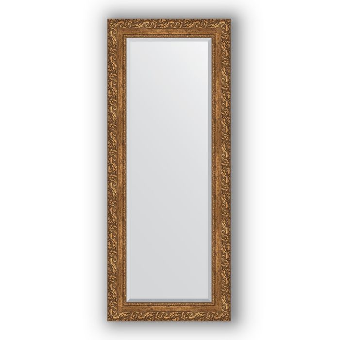 Зеркало с фацетом в багетной раме - виньетка бронзовая 85 мм, 55 х 135 см, Evoform