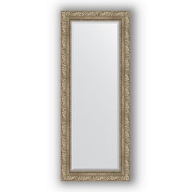 Зеркало с фацетом в багетной раме - виньетка античное серебро 85 мм, 55 х 135 см, Evoform