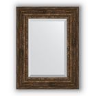 Зеркало с фацетом в багетной раме - состаренное дерево с орнаментом 120 мм, 62 х 82 см, Evoform - фото 6051063