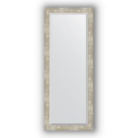 Зеркало с фацетом в багетной раме - алюминий 61 мм, 56 х 141 см, Evoform