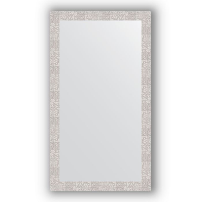 Зеркало в багетной раме - соты алюминий 70 мм, 76 х 136 см, Evoform