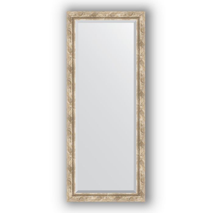 Зеркало с фацетом в багетной раме - прованс с плетением 70 мм, 63 х 153 см, Evoform
