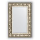 Зеркало с фацетом в багетной раме - барокко серебро 106 мм, 60 х 90 см, Evoform - фото 6051082