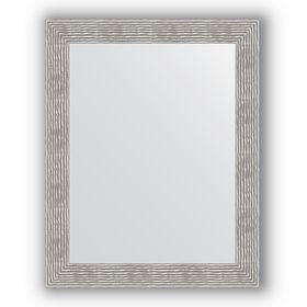 Зеркало в багетной раме - волна хром 90 мм, 80 х 100 см, Evoform