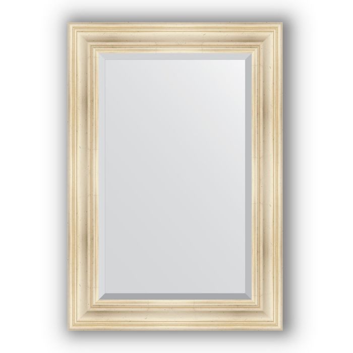 Зеркало с фацетом в багетной раме - травленое серебро 99 мм, 69 х 99 см, Evoform