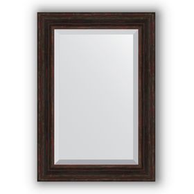 Зеркало с фацетом в багетной раме - тёмный прованс 99 мм, 69 х 99 см, Evoform