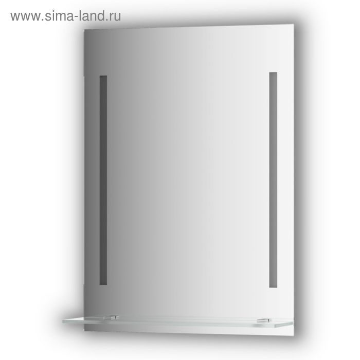 Зеркало с полочкой 55 см, с 2-мя встроенными LED-светильниками 11 Вт, 55x75 см, Evoform - Фото 1