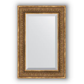 Зеркало с фацетом в багетной раме - вензель бронзовый 101 мм, 59 х 89 см, Evoform