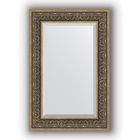 Зеркало с фацетом в багетной раме - вензель серебряный 101 мм, 59 х 89 см, Evoform - фото 6051104