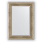 Зеркало с фацетом в багетной раме - серебряный акведук 93 мм, 67 х 97 см, Evoform - фото 6051106