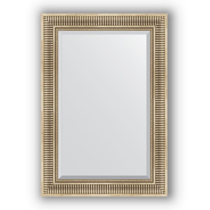 Зеркало с фацетом в багетной раме - серебряный акведук 93 мм, 67 х 97 см, Evoform