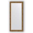 Зеркало с фацетом в багетной раме - состаренное бронза с плетением 70 мм, 73 х 163 см, Evoform - фото 306897823