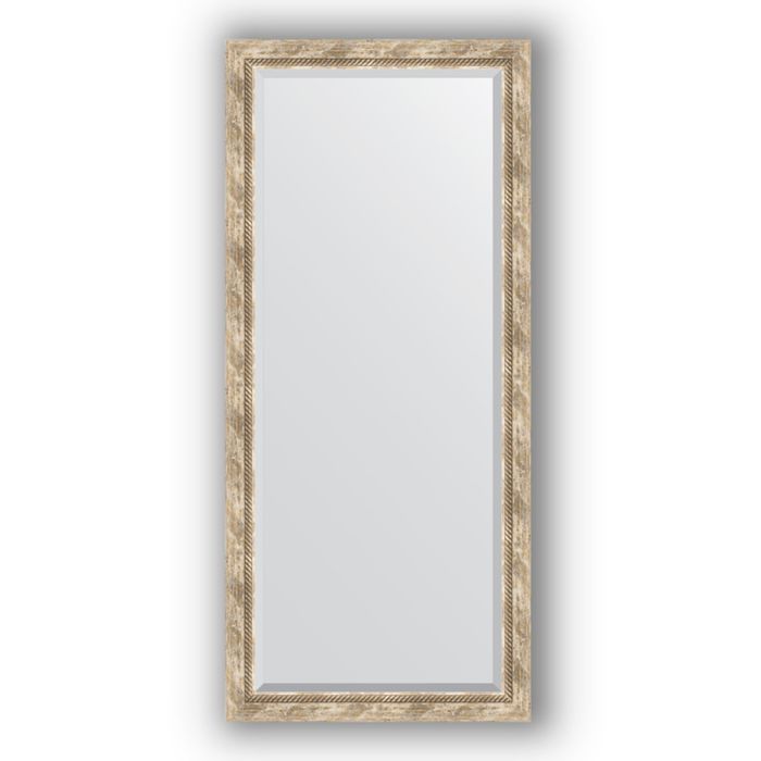 Зеркало с фацетом в багетной раме - прованс с плетением 70 мм, 73 х 163 см, Evoform