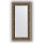Зеркало с фацетом в багетной раме - вензель серебряный 101 мм, 59 х 119 см, Evoform - фото 306897831