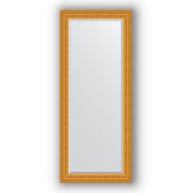 Зеркало с фацетом в багетной раме - сусальное золото 80 мм, 65 х 155 см, Evoform