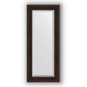 Зеркало с фацетом в багетной раме - тёмный прованс 99 мм, 59 х 139 см, Evoform