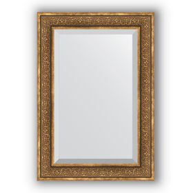 Зеркало с фацетом в багетной раме - вензель бронзовый 101 мм, 69 х 99 см, Evoform