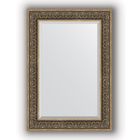 Зеркало с фацетом в багетной раме - вензель серебряный 101 мм, 69 х 99 см, Evoform - фото 6051137