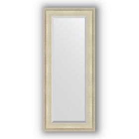 Зеркало с фацетом в багетной раме - травленое серебро 95 мм, 58 х 138 см, Evoform