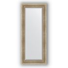 Зеркало с фацетом в багетной раме - серебряный акведук 93 мм, 57 х 137 см, Evoform - фото 306897860