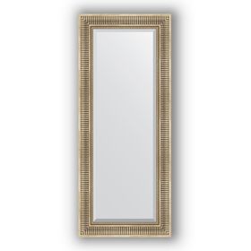 Зеркало с фацетом в багетной раме - серебряный акведук 93 мм, 57 х 137 см, Evoform