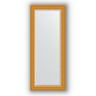 Зеркало с фацетом в багетной раме - сусальное золото 80 мм, 60 х 145 см, Evoform - фото 6051158