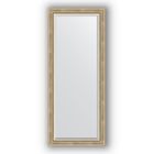 Зеркало с фацетом в багетной раме - состаренное серебро с плетением 70 мм, 63 х 153 см, Evoform - фото 306897876