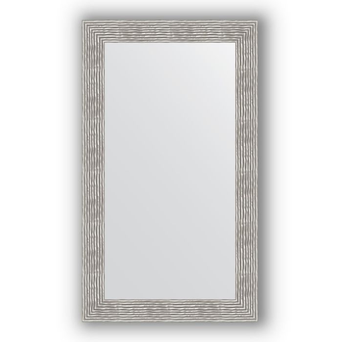 Зеркало в багетной раме - волна хром 90 мм, 70 х 120 см, Evoform