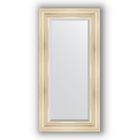 Зеркало с фацетом в багетной раме - травленое серебро 99 мм, 59 х 119 см, Evoform - фото 6051179