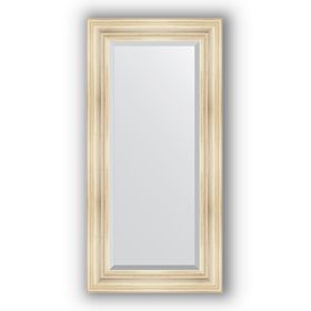 Зеркало с фацетом в багетной раме - травленое серебро 99 мм, 59 х 119 см, Evoform