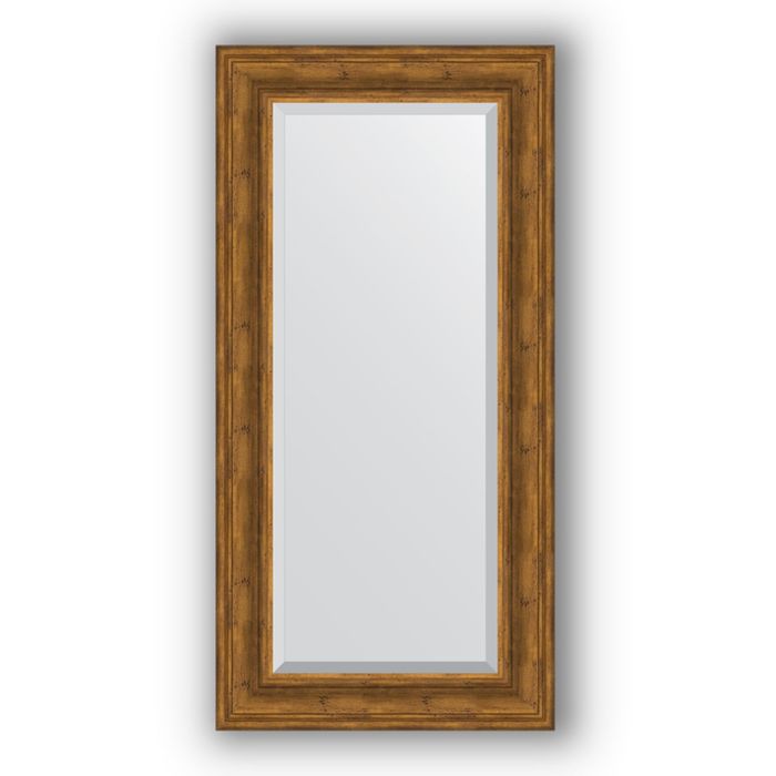 Зеркало с фацетом в багетной раме - травленая бронза 99 мм, 59 х 119 см, Evoform
