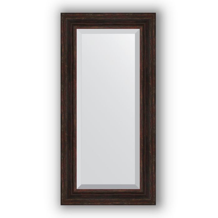 Зеркало с фацетом в багетной раме - тёмный прованс 99 мм, 59 х 119 см, Evoform