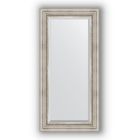 Зеркало с фацетом в багетной раме - римское серебро 88 мм, 56 х 116 см, Evoform - фото 306897901